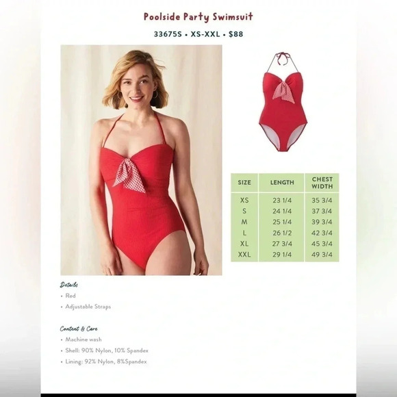 Matilda Jane Poolside Party retro red swimsuit NWT halter style size XXL - Picture 2 of 8